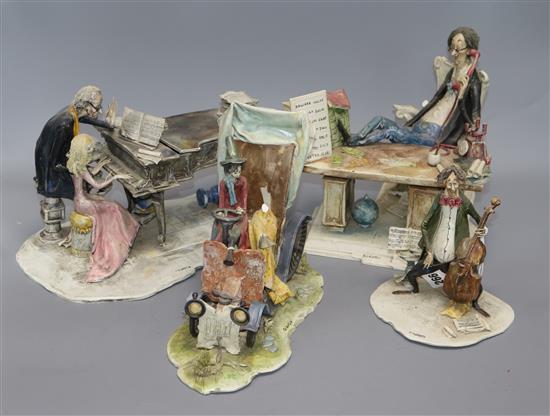 Four Scricciolo porcelain figures